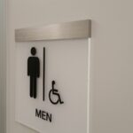 ADA Restroom Signs #2 - Acrylic - Aluminum - Tactile Letters - Braille Dots
