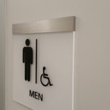 ADA Restroom Signs #2 - Acrylic - Aluminum - Tactile Letters - Braille Dots