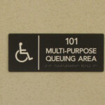 ADA Room ID Sign #3 - Acrylic - Aluminum - Tactile Letters - Braille Dots