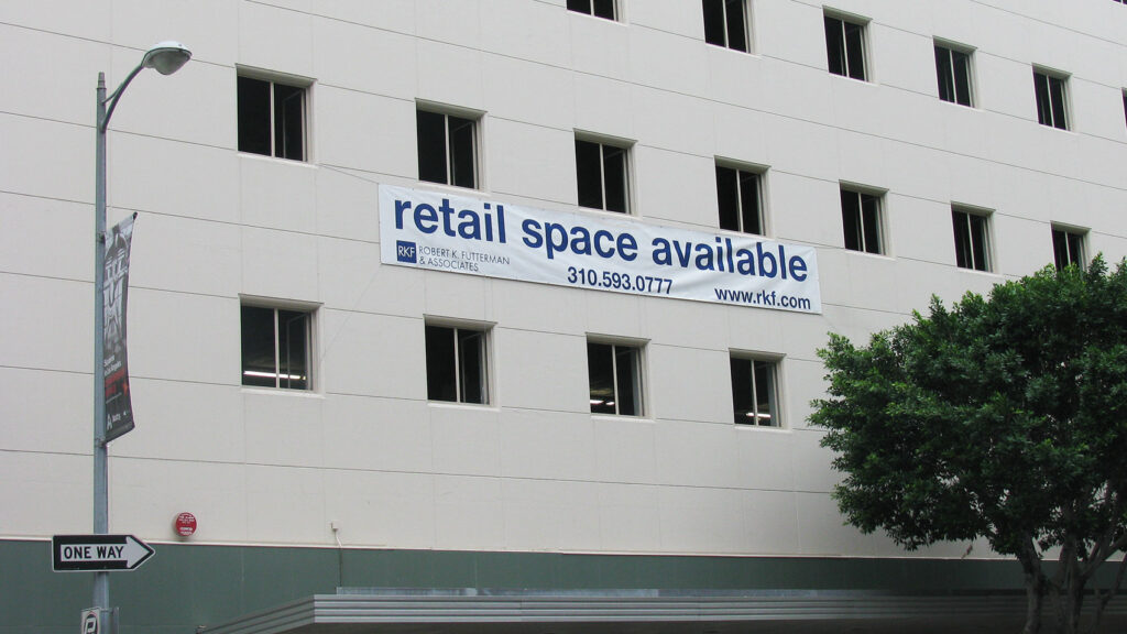 Property Management Company - Space For Lease - Banners - Large Format Banners - Building Banners - Leasing Banners