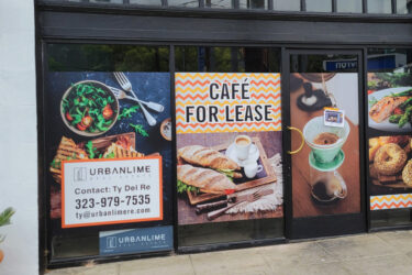 Management Company - Cafe For Lease - Window Graphics - Digital Printing - Vinyl