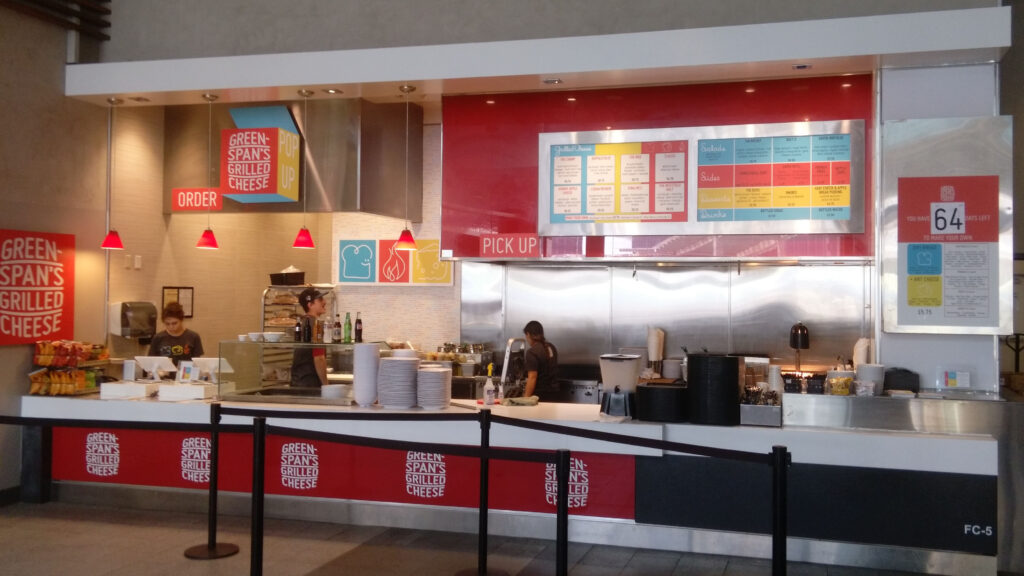 Fast Food Restaurant - Green Span's Grilled Cheese - Wall Graphics - Large Format Digital Printing - Vinyl - Large Format Printing on Vinyl - Interior Wall Graphics - Wall Menu