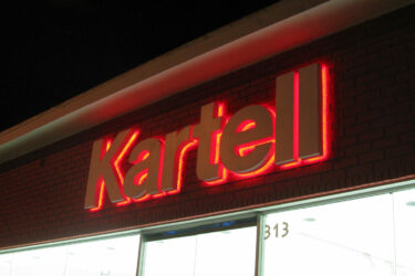 Furniture Design Store - Kartell - Reverse Halo Lit Channel Letters -Illuminated Sign - Storefront Sign - Red LED - Outdoor Sign - Wall Sign