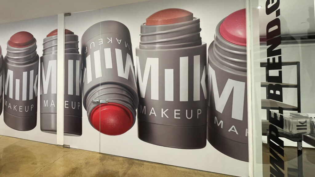 Cosmetics Company - Milk Make-Up- Wall Graphics - Digital Printing - Vinyl - Large Format Printing on Vinyl - Interior Wall Graphics