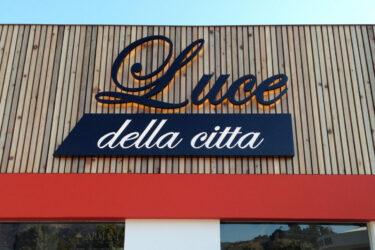 Retail Store - Luce Della Citta - Reverse Halo Lit Channel Letters - Illuminated Sign - Aluminum - LED - Outdoor Sign - Wall Sign - Building Sign - Storefront Sign