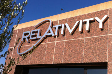 Production Studio - Relativity - Reverse Halo Lit Channel Letters - Illuminated Sign - Brushed Aluminum - LED - Outdoor Sign - Wall Sign - Building Sign
