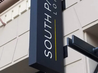 Apartment Building - South Park Lofts - Blade Sign - Exterior Sign - Aluminum - Illuminated Blade Sign - LED