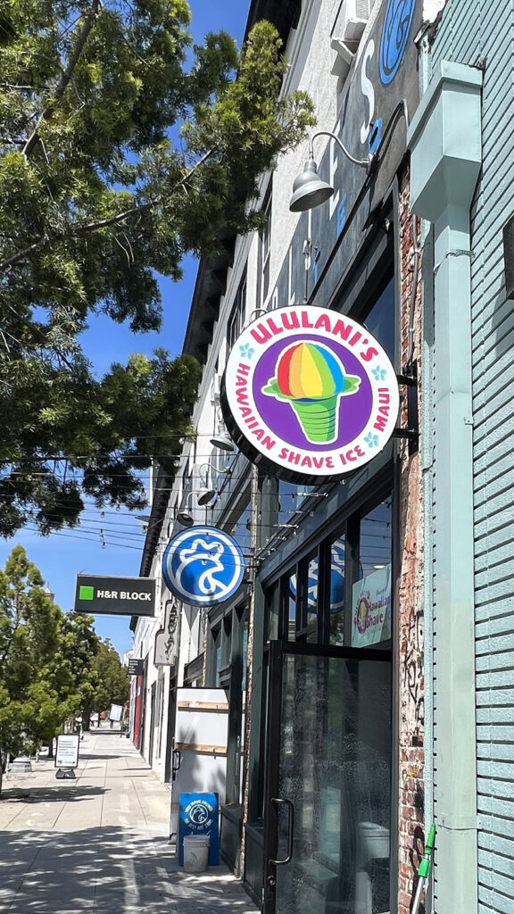 Ice Cream Shop - Ululani's Shaved Ice - Blade Sign - Exterior Sign - Aluminum - Illuminated Blade Sign - LED