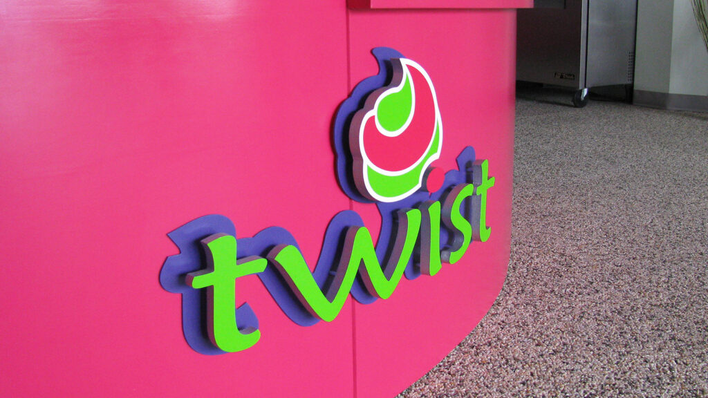 Ice Cream Shop - Twist Yogurt - 3D Letters - PVC - Vinyl - Paint - Dimensional Letters - Interior Sign - Logo Sign