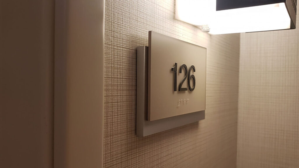 Hotel - ADA SIGN - Room Number Sign - Acrylic - Aluminum - Braille - Room ID Sign - Tactile Letters - Custom Design