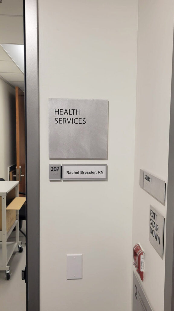 School Office - ADA SIGN - Room ID Sign - Acrylic - Brushed Aluminum -Braille - Room ID Sign - Tactile Letters - Custom Design - Changeable Message