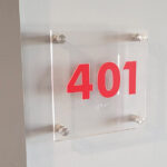 Apartment Building - ADA SIGN - Unit Number Sign - Acrylic - Braille - Room ID Sign - Tactile Letters