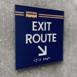 Apartment Building - ADA SIGN - Exit Route Sign - Acrylic - Braille - Tactile Letters