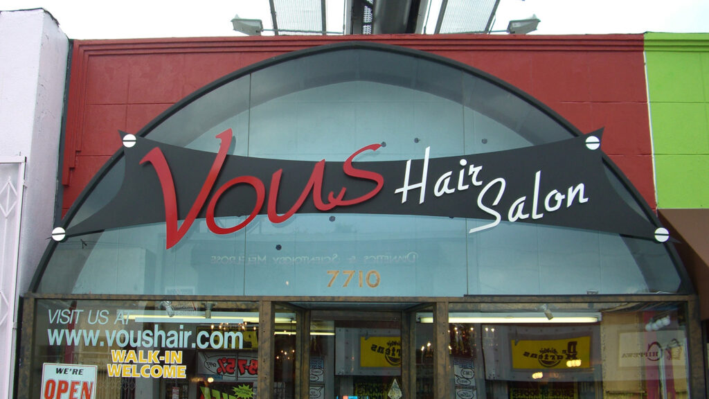 Hair Salon - Vous Hair Salon - Architectural Sign - Aluminum - Modern Sign - Custom Designed Sign