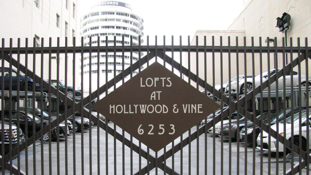 Apartment Building - Lofts at Hollywood & Vine - Architectural Sign - Aluminum- Bronze Painted - Modern Sign
