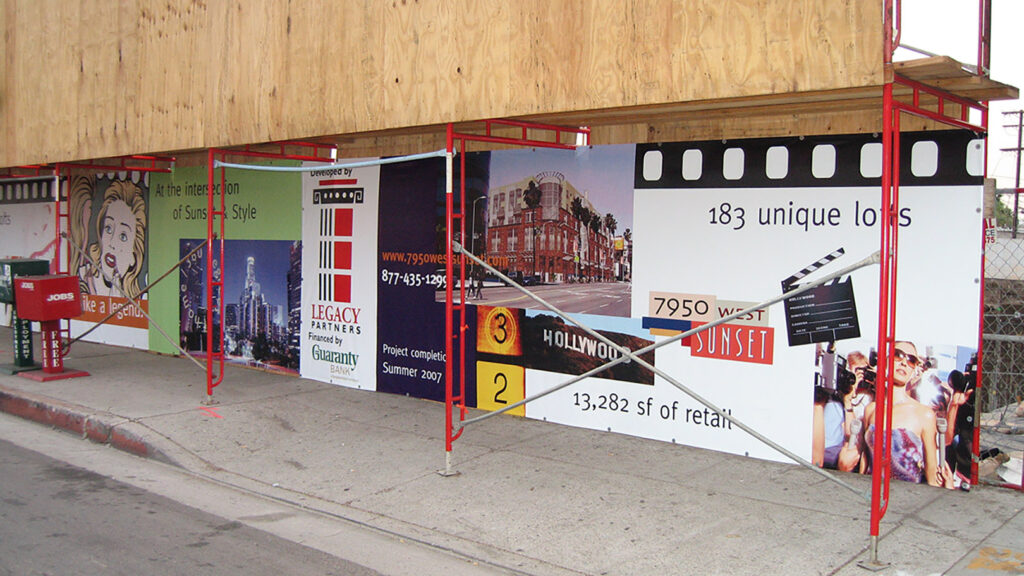 Mixed Use Building - Sunset Building- Barricade Graphics - Large Format Printing - Vinyl - Digital Printing - Construction Site Banners - Temporary Banners