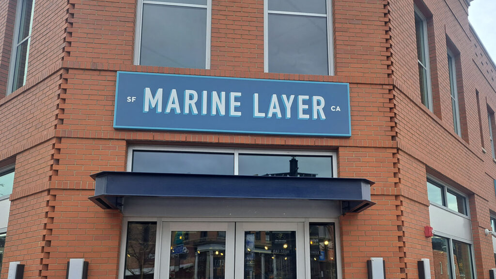 Retail Store - Marine Layer - Custom Sign - Wood - Custom Design - Hand Painted Sign - Building Sign - Storefront Sign