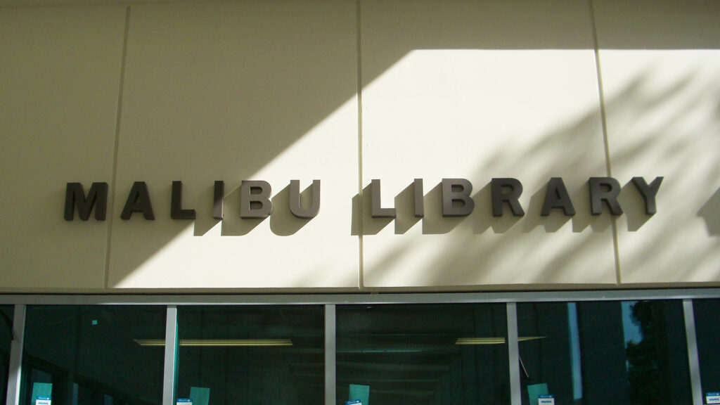 Library - Malibu Library - Metal Letters - Aluminum - Paint - Fabricated Metal Letters - Dimensional Letters - Building Sign - Storefront Sign