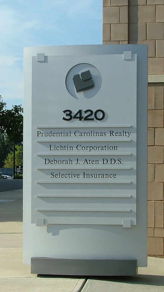 Office Building - Office Building - Monument Sign - Aluminum- Paint - Free Standing Sign - Dimensional Acrylic Letters - Building Directory Monument Sign