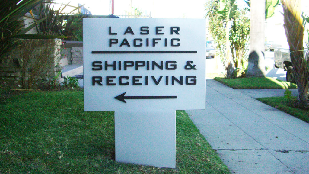 Production Company - Laser Pacific - Monument Sign - Aluminum - Illuminated Monument sign - Push -Thru Acrylic Letters